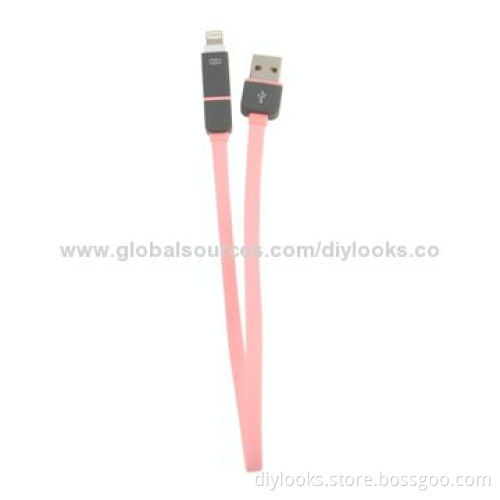 2-in-1 Noodle Style Micro 5 Pin USB Data Transmit/Charging Cable with 8 Pin Adapter
